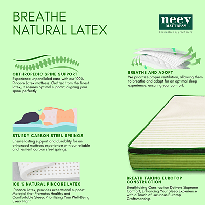Neev 9 Inches Breathe Natural Latex  Mattress
