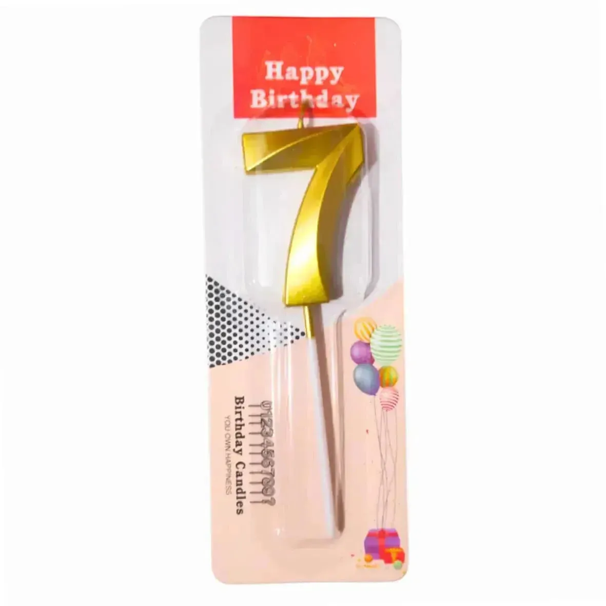 Number 7 Metallic Party Candle Number 7 Metallic Party Candle