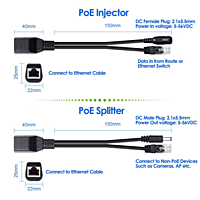 AD-PC-399 Passive PoE Cable - Power Over Ethernet Injector/Splitter Kit RJ45 DC Power AD-PC-399 Passive PoE Cable - Power Over Ethernet Injector/Splitter Kit RJ45 DC Power