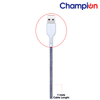 Champion iPhone 2.4 amp Braided Data Cable (White) Champion iPhone 2.4 amp Braided Data Cable (White)