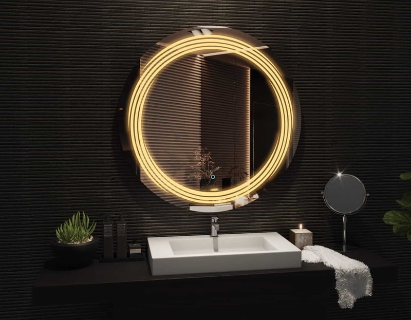 Round LED Touch Sensor Mirror 004