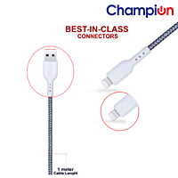 Champion iPhone 2.4 amp Braided Data Cable (White) Champion iPhone 2.4 amp Braided Data Cable (White)