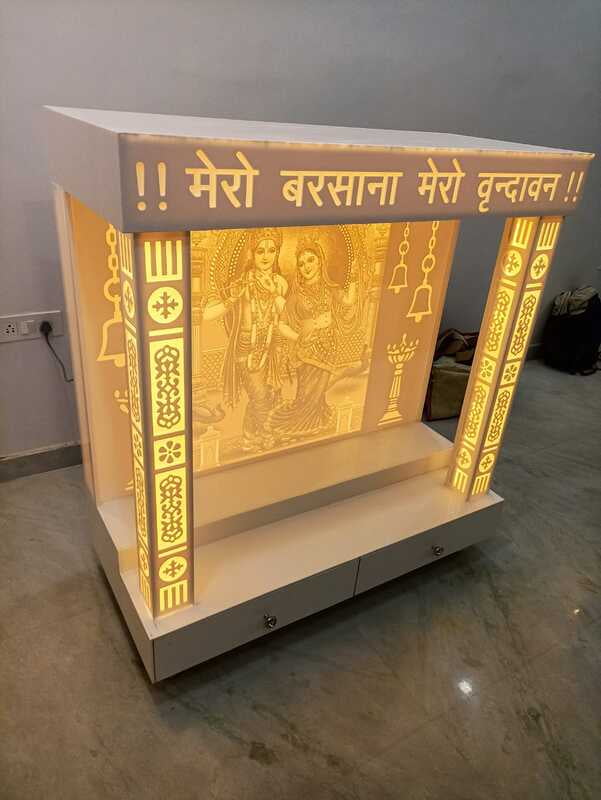 Acrylic Om Mandir With Storage Space | Acrylic Pillar Acrylic Om Mandir With Storage Space | Acrylic Pillar