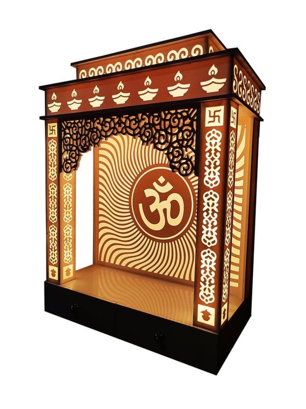 3D Corian Om Mandir With Pillar 3D Corian Om Mandir With Pillar