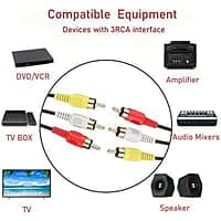 3 RCA Male to 3 RCA Male Stereo Audio Video Cable 1.5M 3 RCA Male to 3 RCA Male Stereo Audio Video Cable 1.5M