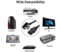 Champion Power Cord Cable for Desktop Computer 1.8 Mtr 3 Pin Cable (Black) Champion Power Cord Cable for Desktop Computer 1.8 Mtr 3 Pin Cable (Black)