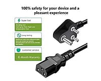 Champion Power Cord Cable for Desktop Computer 1.8 Mtr 3 Pin Cable (Black) Champion Power Cord Cable for Desktop Computer 1.8 Mtr 3 Pin Cable (Black)
