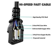 Champion Power Cord Cable for Desktop Computer 1.8 Mtr 3 Pin Cable (Black) Champion Power Cord Cable for Desktop Computer 1.8 Mtr 3 Pin Cable (Black)