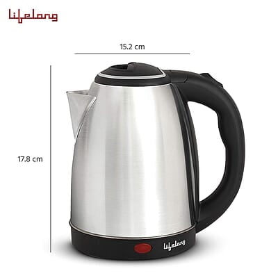 Lifelong LLEK15 Electric Kettle 1.5L with Stainless Steel Body, Easy and Fast Boiling