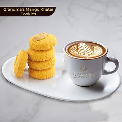SMOOR Premium Grandma's Mango Khatai Cookies Crunchy & Sweet Gourmet Cookie Biscuits 150g