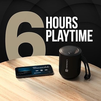 Portronics Soundpot 20W Wireless Bluetooth Portable Speaker with 360° immersive Sound, Upto 6 Hours Playtime, in Built Mic, TWS Mode, Easy Control, Strong Lanyard, Type C Fast Charging(Black) Portronics Soundpot 20W Wireless Bluetooth Portable Speaker with 360° immersive Sound, Upto 6 Hours Playtime, in Built Mic, TWS Mode, Easy Control, Strong Lanyard, Type C Fast Charging(Black)
