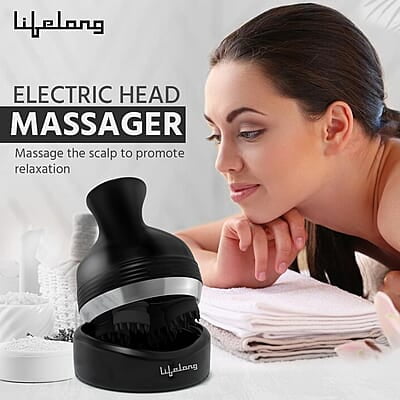 Lifelong LLM225 Rechargeable Head, Scalp Full Body Pain Relief Massager, Electric Head Kneading Massager,4 Speed Modes