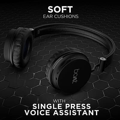 boAt Rockerz 410 Bluetooth Over Ear Headphone with Super Extra Bass, Up to 8H Playtime, Dual Connectivity Modes, Foldable Earcups and Lightweight Design