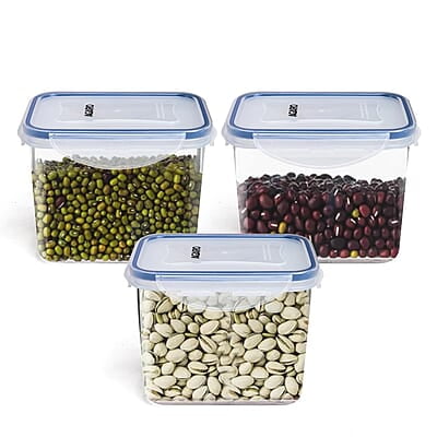 AGARO Airtight Container, Food Storage Container With Lid Leak Proof, BPA Free, Capacity 1.1L Each, Pack of 3