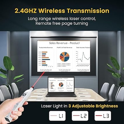 Portronics SlideMate 2 Wireless Presenter Remote with Rechargeable Battery, Slide Changer Buttons, USB Receiver, Telescopic Extendable Pointer Stylus, Presentation Pen for Laptops & PC (White) Portronics SlideMate 2 Wireless Presenter Remote with Rechargeable Battery, Slide Changer Buttons, USB Receiver, Telescopic Extendable Pointer Stylus, Presentation Pen for Laptops & PC (White)