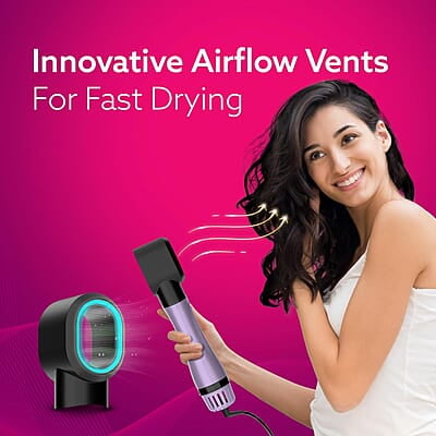 AGARO HV2179 Lite 2 in 1 Hair Volumizer Brush + Hair Dryer for Women, 1200W Motor 360 Degree Air Flow