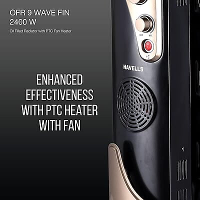 Havells OFR 9 Wave Fin with PTC 2400 Watts Fan Heater