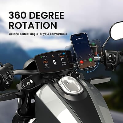 Portronics Mobike 4 Bike Phone Mount with 360° Rotational, Strong Hold for Bicycle, Motorcycle Compatible with 4.7 to 6.8 inch