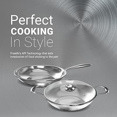 Preethi Metallica Collection Triply Stainless Steel Milk Pan with Glass Lid, 16 cm, Gas & Induction Compatible Preethi Metallica Collection Triply Stainless Steel Milk Pan with Glass Lid, 16 cm, Gas & Induction Compatible