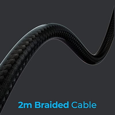 Zebronics Jet PRO Premium Wired Gaming On Ear Headphone with LED for Headband + earcups, 40mm Neodymium Drivers, 2 Meter Braided Cable, with mic, Suspension Design, 3.5mm + USB Connector