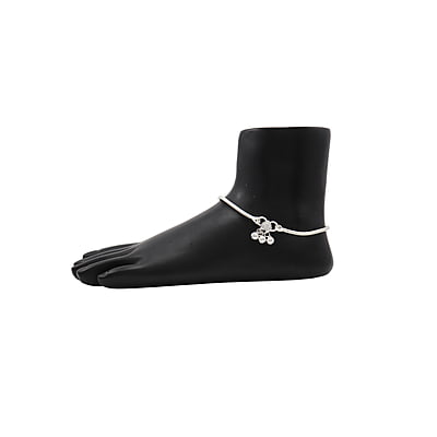 Sterling Silver Paayal Anklet | plain Design silver Kolusu for Women and Girls Sterling Silver Paayal Anklet | plain Design silver Kolusu for Women and Girls