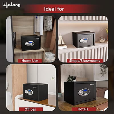 Lifelong Locker For Home&Office 34L-Digital Safe Locker Anti-Theft Alarm Electronic Keypad