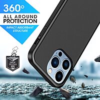 GRIPP Amaze Back Case Compatible iPhone 13 Pro Max 6.7 inch Scratch Resistance PC Shield with Tough Bumper Drop Tested Total Protection Back Cover - (Black) GRIPP Amaze Back Case Compatible iPhone 13 Pro Max 6.7 inch Scratch Resistance PC Shield with Tough Bumper Drop Tested Total Protection Back Cover - (Black)