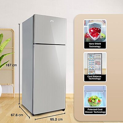 Godrej 308 L 2 Star Nano Shield Technology Inverter Frost Free Double Door Vibe Refrigerator