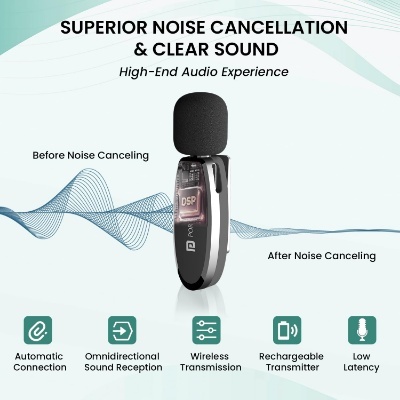 Portronics Dash 7 Omnidirectional Type C Wireless Microphone, Noise Cancellation, Plug & Play, Lapel Wireless Mic for Video Recording, Supports Type C Android, iPhone, Camera(Black) Portronics Dash 7 Omnidirectional Type C Wireless Microphone, Noise Cancellation, Plug & Play, Lapel Wireless Mic for Video Recording, Supports Type C Android, iPhone, Camera(Black)