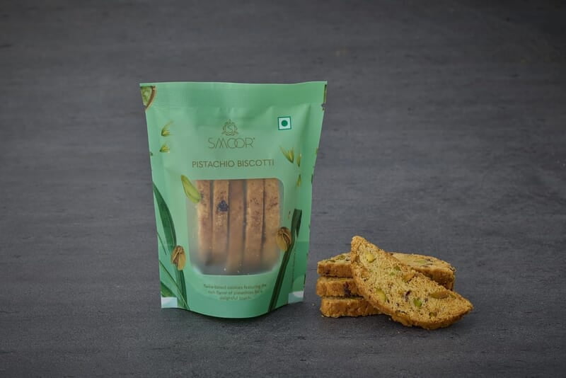 SMOOR Premium Pistachio Biscotti Crunchy & Sweet Gourmet Cookie Biscuits  3x50gm(Pack of 3)