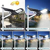 250W LED Solar Street Lights, Outdoor Dusk to Dawn Pole Light with Remote Control, Waterproof