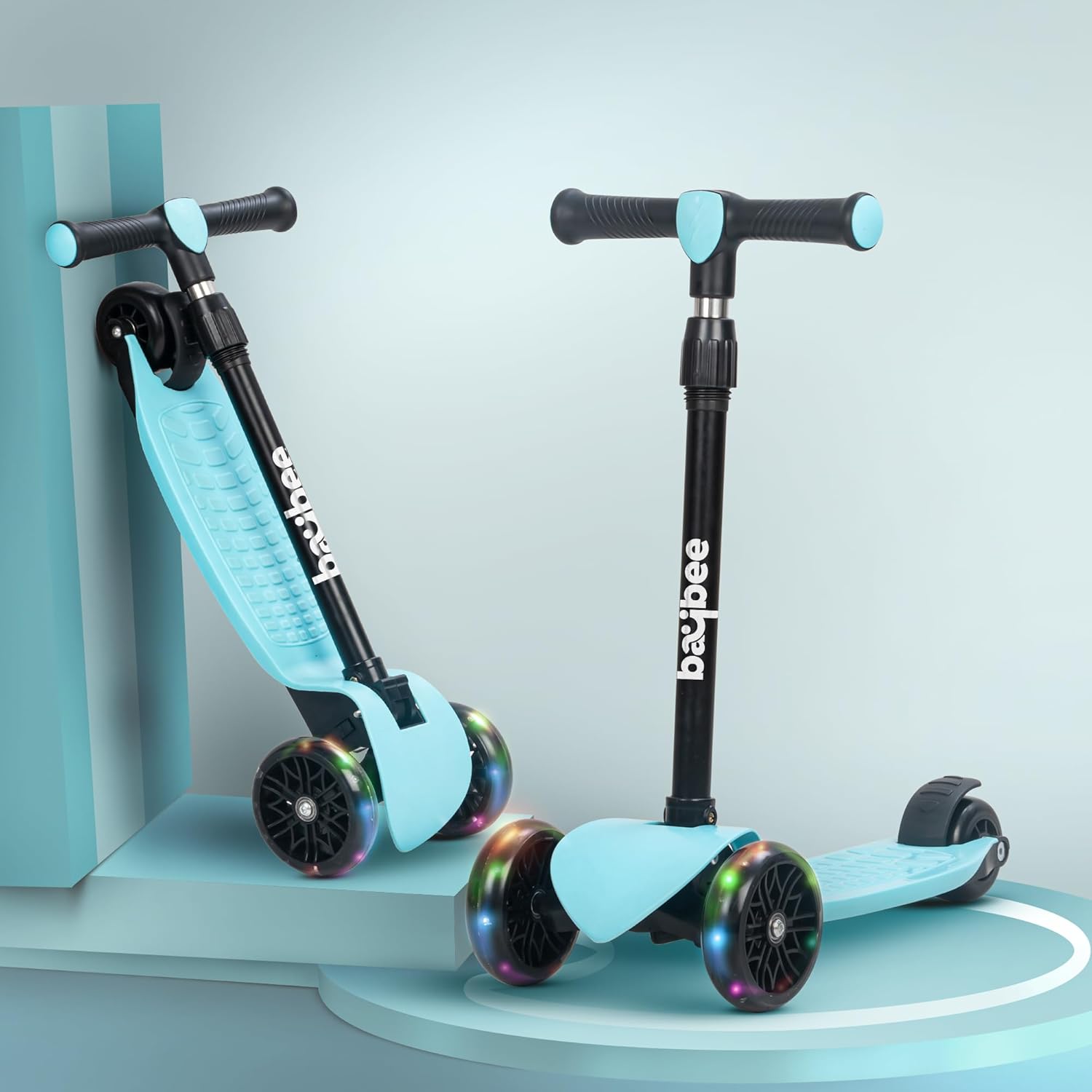 Baybee Zoomie Foldable Kick Scooter for Kids-Blue