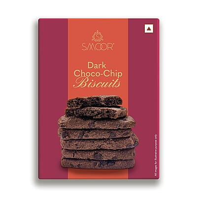 SMOOR Premium Dark Chocochip Cookies Crunchy & Sweet Gourmet Cookie Biscuits 200g
