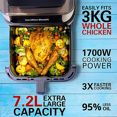 Hamilton Beach Digital Air Fryer, 1700W Power, 7.2L Capacity