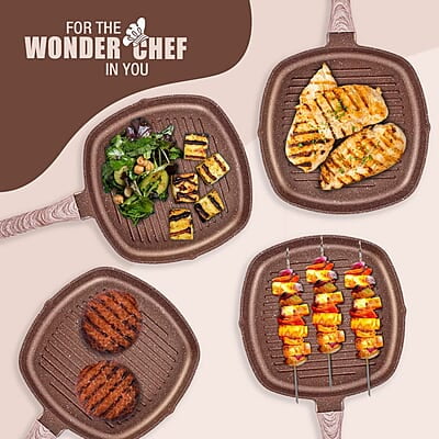Wonderchef Duralife Die-cast Grill Pan 5 Layer Healthy Duramax Non-Stick Coating 1.5 liters, 24 cm Wonderchef Duralife Die-cast Grill Pan 5 Layer Healthy Duramax Non-Stick Coating 1.5 liters, 24 cm