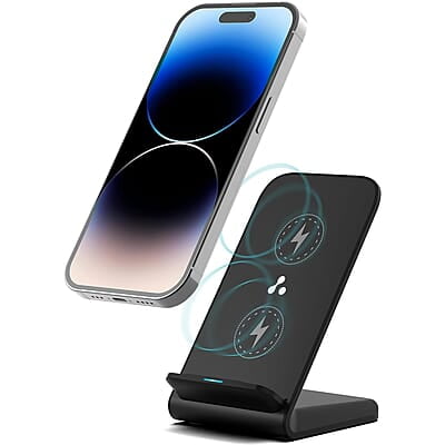 Ambrane 15W Wireless Charging Stand for iPhone 14/13/12 Series, Galaxy S23/S22/S21/S20/Note20 Series, OnePlus 9/9 Pro, Apple Watch & Other Qi Devices Powerpod Ambrane 15W Wireless Charging Stand for iPhone 14/13/12 Series, Galaxy S23/S22/S21/S20/Note20 Series, OnePlus 9/9 Pro, Apple Watch & Other Qi Devices Powerpod