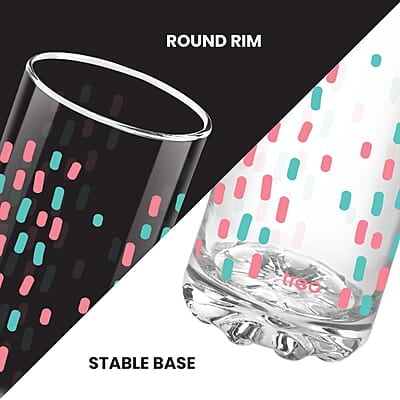 Treo by Milton D Ziner Torrent Glass Set of 6, 316 ml, Rainbow Sprinkles Treo by Milton D Ziner Torrent Glass Set of 6, 316 ml, Rainbow Sprinkles