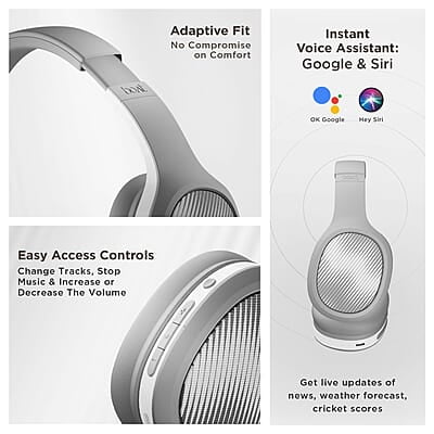 boAt Rockerz 460 Wireless Over Ear Headphones w/Up to 30hrs Playtime, 40mm Drivers, BEAST™ Mode, ENx™, Dual Pairing, BT v5.2, Instant Voice Assistant, Adaptive Fit