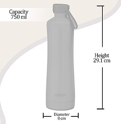 Milton New Tiara 900 Stainless Steel 24 Hours Hot and Cold Water Bottle, 750 ml Milton New Tiara 900 Stainless Steel 24 Hours Hot and Cold Water Bottle, 750 ml