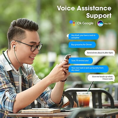 ZEBRONICS Zeb-Evolve BTv5.0, Voice Assistant, Rapid Charge, Dual Pairing, Call Function, Magnetic Earpiece Bluetooth Wireless in Ear Earphones with Mic