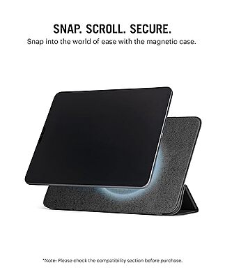 Black Pleat Y-Fold Magnetic iPad Case for iPad Mini 7 2024 8.3 Inch