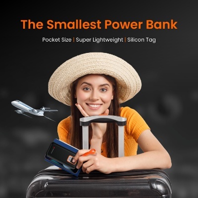 Portronics Ampbox 10K 10000 mAh Nano Power Bank with 22.5W,Type C Input, Wake Up Button(Black) Portronics Ampbox 10K 10000 mAh Nano Power Bank with 22.5W,Type C Input, Wake Up Button(Black)