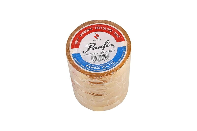 NICHIBAN PANFIX CELLULOSE TAPE TUBE OF 6 ROLLS, ECO-FRIENDLY, 25mm X 66m NICHIBAN PANFIX CELLULOSE TAPE TUBE OF 6 ROLLS, ECO-FRIENDLY, 25mm X 66m