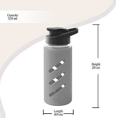 Treo By Milton Proteger 500 Borosilicate Glass Bottle With Silicon Protector, 535 ml