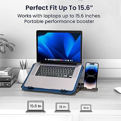 Portronics My Buddy Air 2 Laptop Cooling Pad with Dual Cooling Fans, Multi-Level Height Adjustable, Mobile Holder