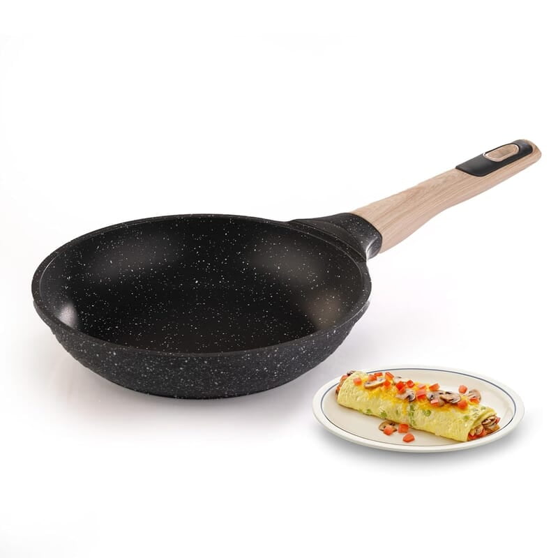 AGARO Imperial Granite Non Stick Fry Pan, 1.1L / 20cm, Cast Aluminium Body