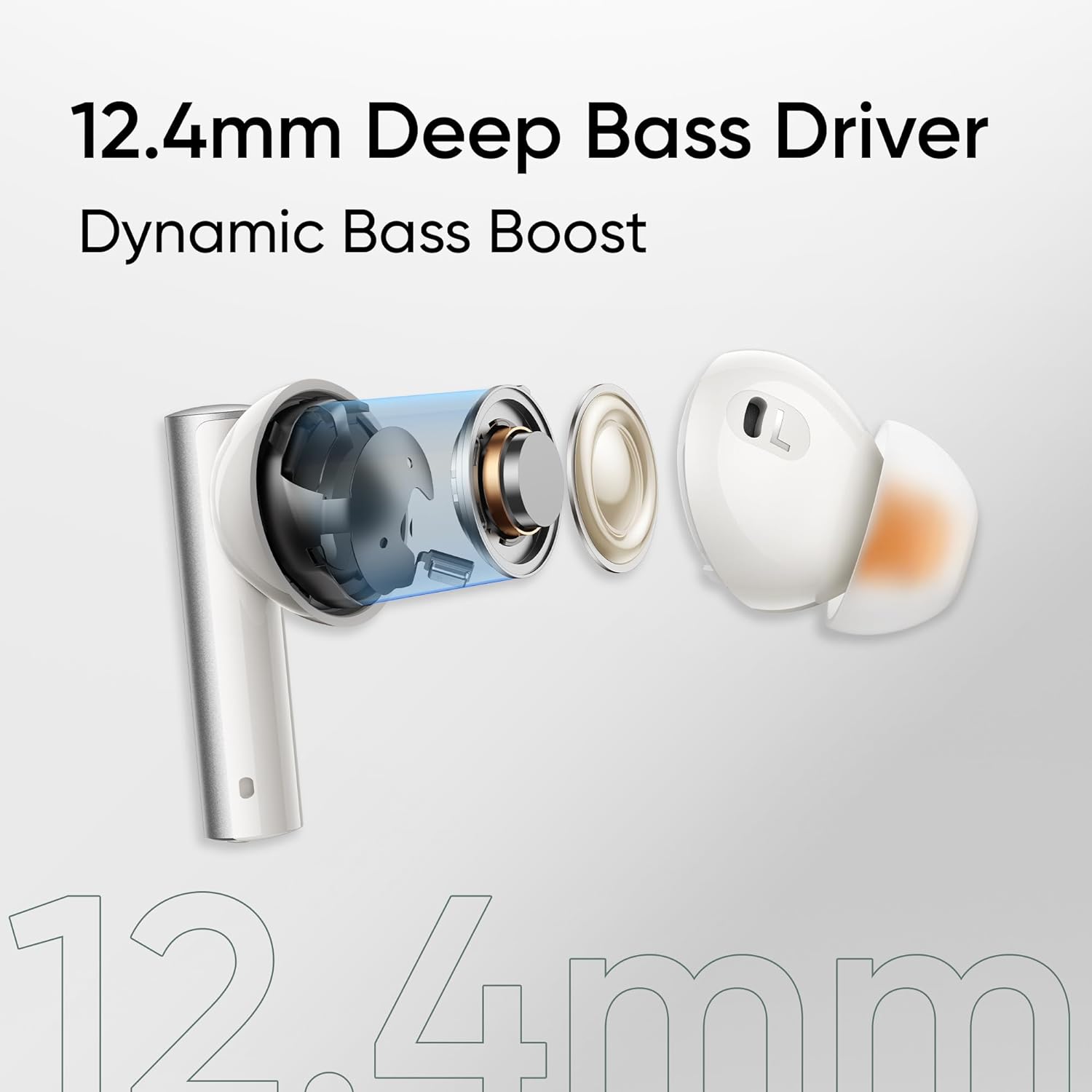 Realme Buds Air 6 TWS Earbuds – 12.4mm Driver, 50dB ANC, 40H Playtime, IP55, Bluetooth V5.3 (Flame Silver Realme Buds Air 6 TWS Earbuds – 12.4mm Driver, 50dB ANC, 40H Playtime, IP55, Bluetooth V5.3 (Flame Silver