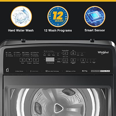 Whirlpool 8 Kg 5 Star Stainwash Royal Plus Fully Automatic Top Load Washing Machine