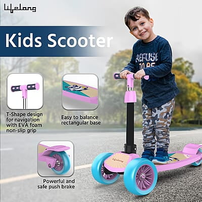 Lifelong LLKS03 Foldable Kick Skating Cycle Skate Scooter for Kids(Max User Weight: 50Kg)