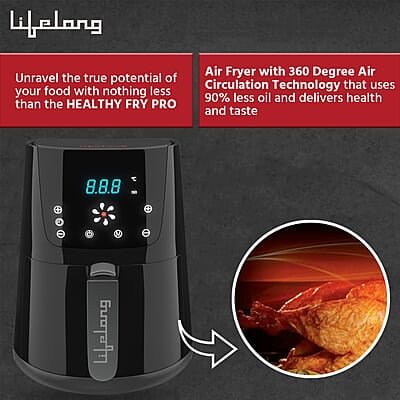 Lifelong LLHFD421 HealthyFry Pro 4.2L Digital Air Fryer with Curated 7-Preset Menu, Touch Control & Digital Display